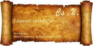 Cserei Uriás névjegykártya